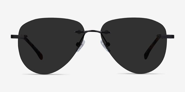 Locket Black MetalSunglass Frames from EyeBuyDirect, Front View