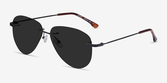 Locket Black MetalSunglass Frames from EyeBuyDirect, Angle View