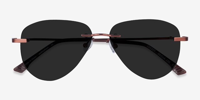 Locket Bronze MetalSunglass Frames from EyeBuyDirect, Closed View