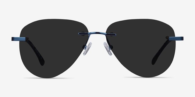 Locket Navy MetalSunglass Frames from EyeBuyDirect, Front View