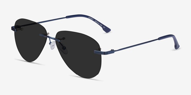 Locket Navy MetalSunglass Frames from EyeBuyDirect, Angle View