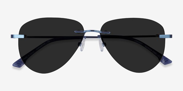 Locket Navy MetalSunglass Frames from EyeBuyDirect, Closed View