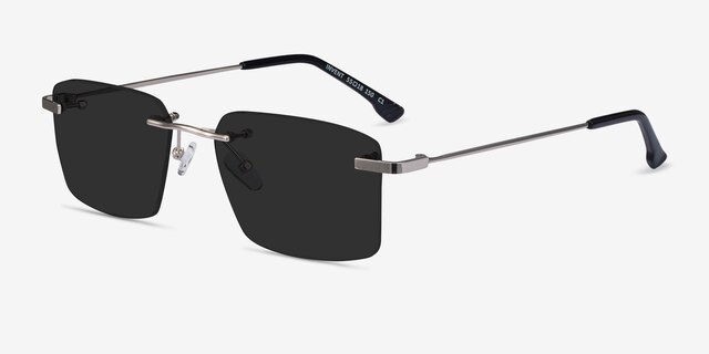 Invent Silver MetalSunglass Frames from EyeBuyDirect, Angle View
