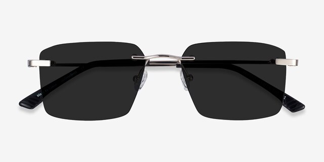 Invent Silver MetalSunglass Frames from EyeBuyDirect, Closed View