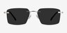 Invent Matte Silver MetalSunglass Frames from EyeBuyDirect, Front View