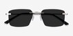 Invent Matte Silver MetalSunglass Frames from EyeBuyDirect, Closed View