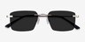 Invent Matte Silver MetalSunglass Frames from EyeBuyDirect, Closed View