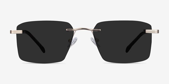 Invent Matte Gold MetalSunglass Frames from EyeBuyDirect, Front View