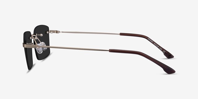 Invent Matte Gold MetalSunglass Frames from EyeBuyDirect, Side View