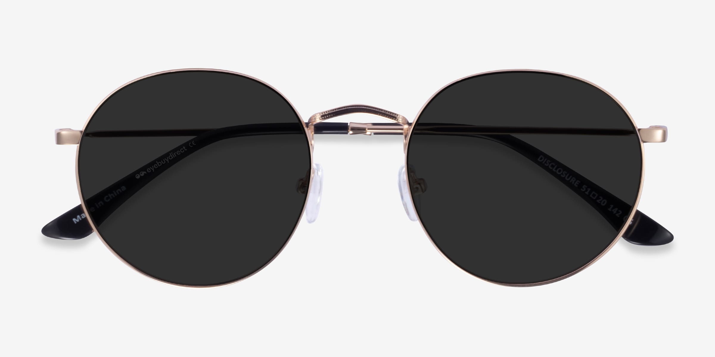 Gold rimmed round sunglasses online