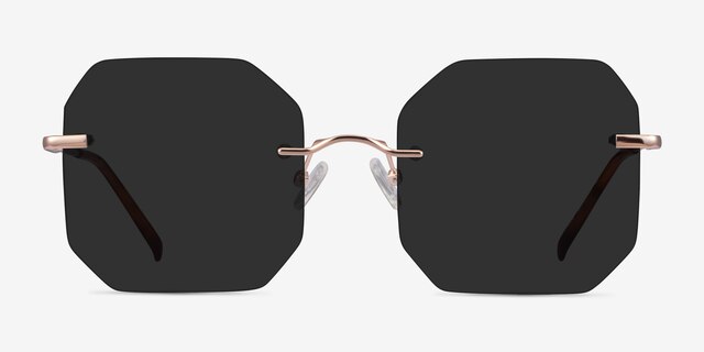 Elmira Rose Gold MetalSunglass Frames from EyeBuyDirect, Front View