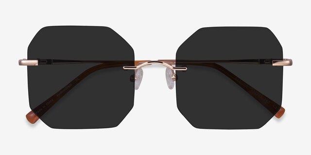 Elmira Rose Gold MetalSunglass Frames from EyeBuyDirect, Closed View