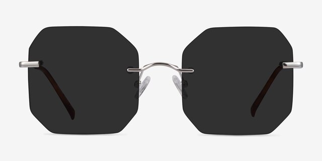 Elmira Silver MetalSunglass Frames from EyeBuyDirect, Front View