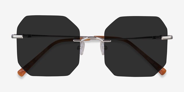 Elmira Silver MetalSunglass Frames from EyeBuyDirect, Closed View