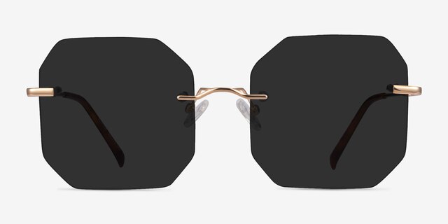 Elmira Gold MetalSunglass Frames from EyeBuyDirect, Front View