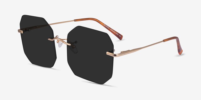 Elmira Gold MetalSunglass Frames from EyeBuyDirect, Angle View
