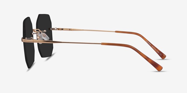 Elmira Gold MetalSunglass Frames from EyeBuyDirect, Side View