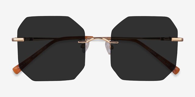 Elmira Gold MetalSunglass Frames from EyeBuyDirect, Closed View