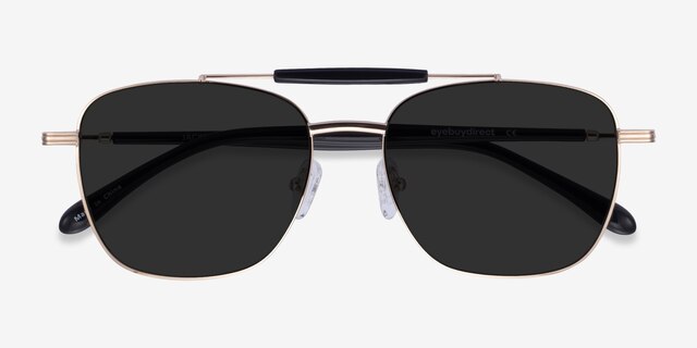 Jackson Gold Black AcetateSunglass Frames from EyeBuyDirect, Closed View