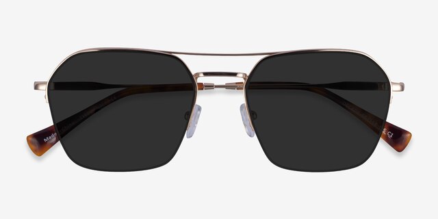 Decade Gold MetalSunglass Frames from EyeBuyDirect, Closed View