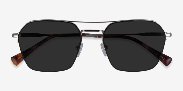 Decade Silver MetalSunglass Frames from EyeBuyDirect, Closed View