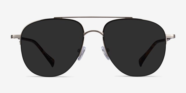 Garros Silver Tortoise MetalSunglass Frames from EyeBuyDirect, Front View