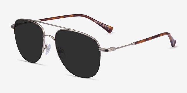 Garros Silver Tortoise MetalSunglass Frames from EyeBuyDirect, Angle View