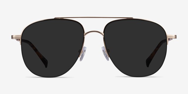 Garros Gold Tortoise MetalSunglass Frames from EyeBuyDirect, Front View