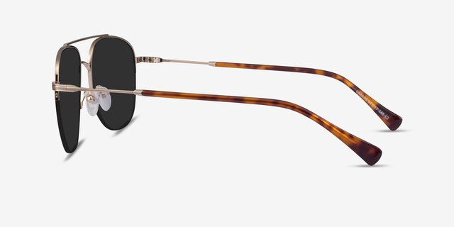Garros Gold Tortoise MetalSunglass Frames from EyeBuyDirect, Side View