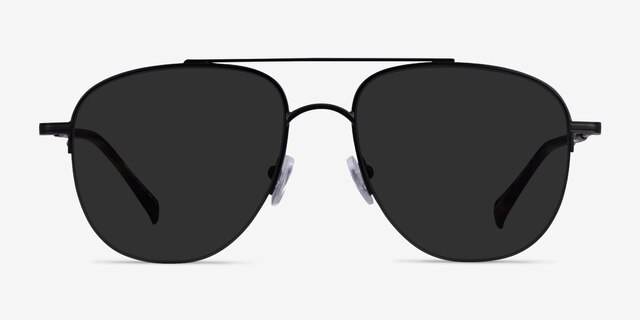 Garros Black Tortoise MetalSunglass Frames from EyeBuyDirect, Front View