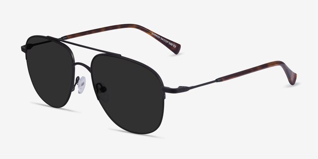 Garros Black Tortoise MetalSunglass Frames from EyeBuyDirect, Angle View