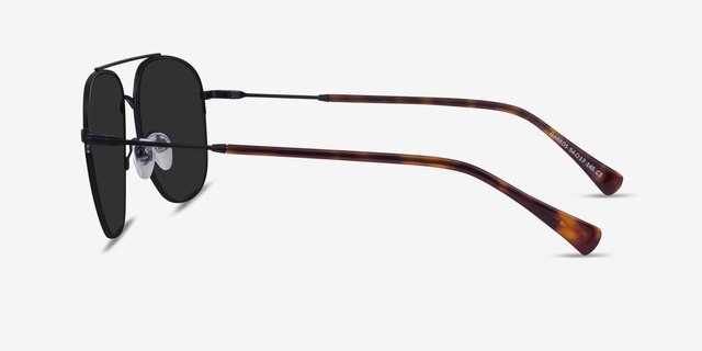Garros Black Tortoise MetalSunglass Frames from EyeBuyDirect, Side View