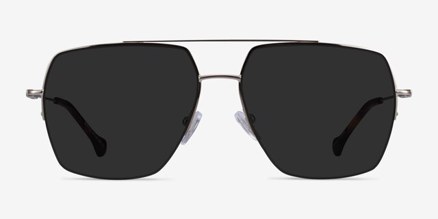 Whittle Silver MetalSunglass Frames from EyeBuyDirect, Front View