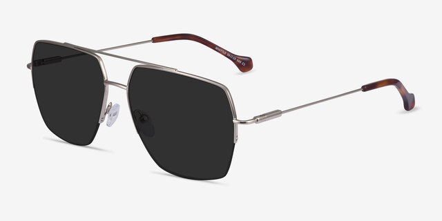 Whittle Silver MetalSunglass Frames from EyeBuyDirect, Angle View