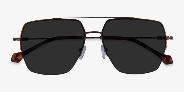 Whittle Bronze MetalSunglass Frames from EyeBuyDirect, Closed View