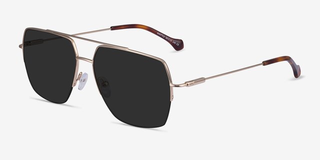 Whittle Gold MetalSunglass Frames from EyeBuyDirect, Angle View