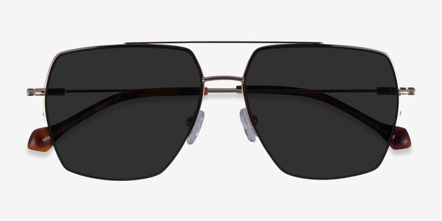 Whittle Gold MetalSunglass Frames from EyeBuyDirect, Closed View