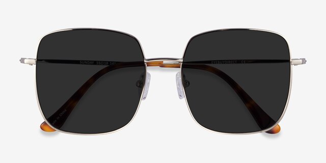 Sunday Silver MetalSunglass Frames from EyeBuyDirect, Closed View