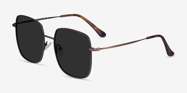 Sunday Bronze MetalSunglass Frames from EyeBuyDirect, Angle View