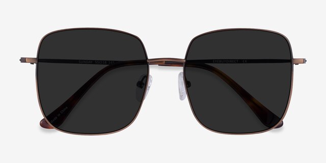 Sunday Bronze MetalSunglass Frames from EyeBuyDirect, Closed View