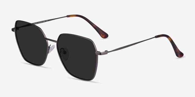 Ginza Gunmetal MetalSunglass Frames from EyeBuyDirect, Angle View