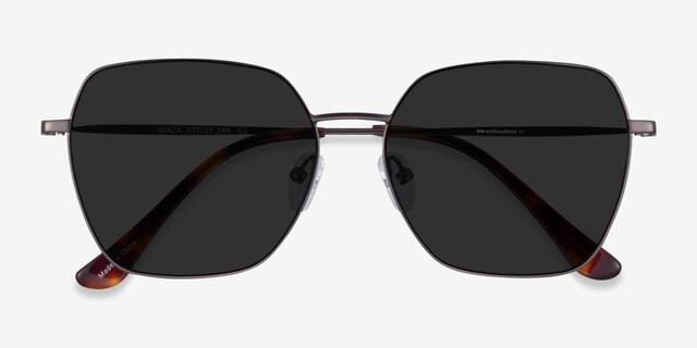 Ginza Gunmetal MetalSunglass Frames from EyeBuyDirect, Closed View