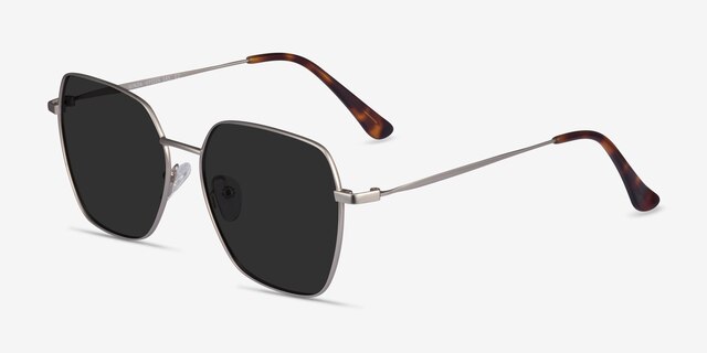 Ginza Silver MetalSunglass Frames from EyeBuyDirect, Angle View
