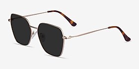 Ginza Doré Métal Soleil de Lunette de vue d'EyeBuyDirect, Vue d'Angle