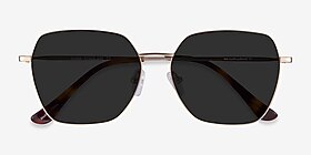 Ginza Doré Métal Soleil de Lunette de vue d'EyeBuyDirect, Vue Rapprochée