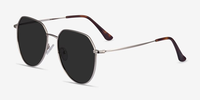 Carlsbad Silver MetalSunglass Frames from EyeBuyDirect, Angle View