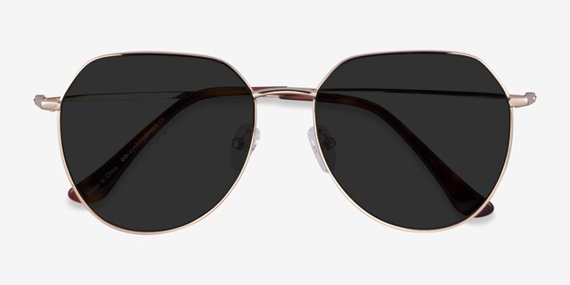 Carlsbad Gold MetalSunglass Frames from EyeBuyDirect, Closed View