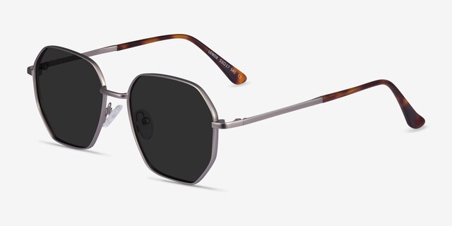 Lenox Gunmetal MetalSunglass Frames from EyeBuyDirect, Angle View