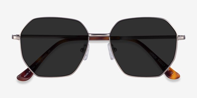 Lenox Gunmetal MetalSunglass Frames from EyeBuyDirect, Closed View