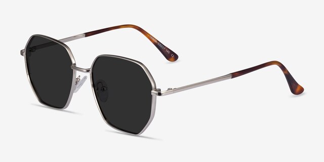 Lenox Silver MetalSunglass Frames from EyeBuyDirect, Angle View
